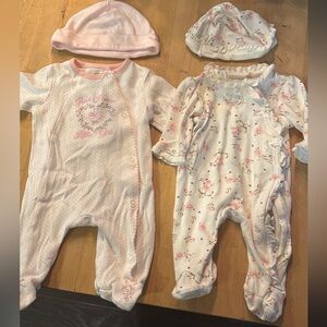 Little Me Newborn Sleepers with Hats